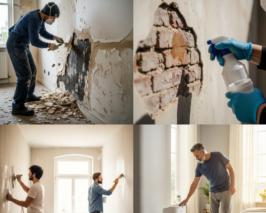 як прибрати грибок та плісняву на шпалерах та стінах